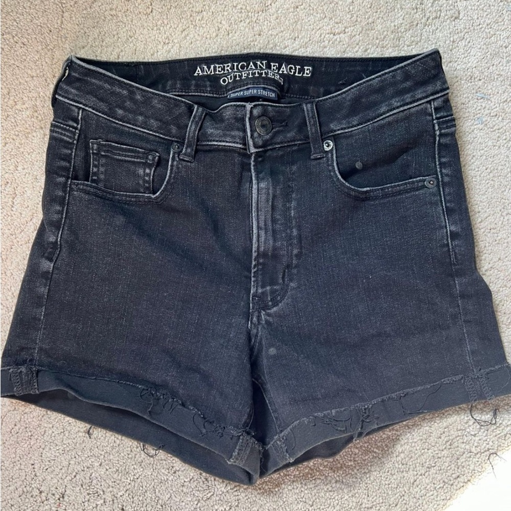 American eagle black jean shorts